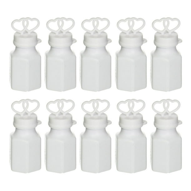 24 piezas de burbujas vacías botella doble forma de corazón Bubble Bar burbujas de la boda para la boda Decoración de Navidad (blanco)