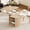 Natural Oak 43"-59" Extendable+hidden Storage, variant on 43"-59" Extendable Round to Oval Dining Table with Hidden Storage, Modern Wooden Kitchen Table with Fluted Sliding Door Cabinet, Expandable Dinner Table for Dining Room Living Room (Natural)