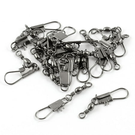 Unique Bargains Fishing Tackle Metal Line to Hook Clip Connector Swivel 20 (Best Hook Up Lines)