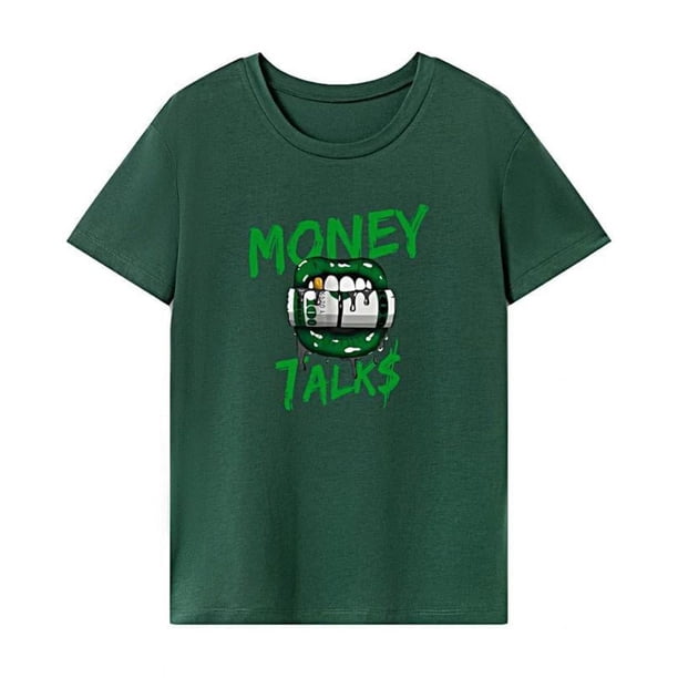 Camiseta de manga corta para mujer, ropa deportiva, camisa de cuello redondo a la moda para el trabajo y senderismo S