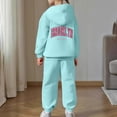 thumbnail image 5 of Girls 2 Piece Outfits Sets for Girls Child Toddler Boys Girls Long Sleeve Solid Warm Hoodie Pullover Tops Pants Kids Outfits Sweat Suit, 5 of 7