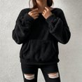 thumbnail image 4 of yillto Women Plus Size Fleece Sweatshirt Fuzzy Sherpa Crewneck Pullover Long Sleeve Shirts with Pockets, 4 of 7