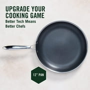HexClad 12 inch Hybrid Stainless Steel Frying Pan, Nonstick