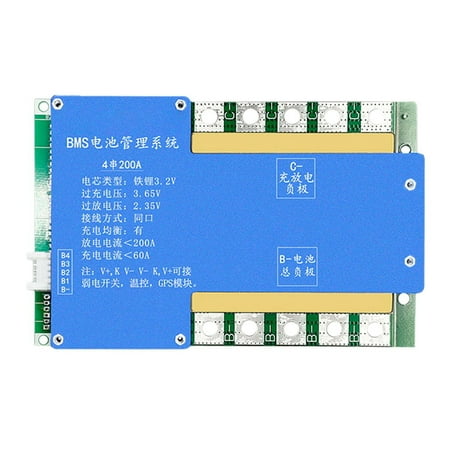 

Bms 4S 200A 14.6V Lifepo4 18650 Lithium Battery Balancer Protection