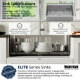 thumbnail image 3 of Karran  33" Top Mount Single Bowl Stainless Steel Kitchen Sink Kit, 3 of 5