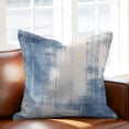 thumbnail image 2 of Abstract Art Throw Pillow Cover Blue Gary Watercolor Gradient Cotton Linen Cushion Cover Throw Pillow Case with Invisible Zipper for Couch Sofa Bed Chair Car 26x26 Inch, 2 of 14