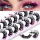 thumbnail image 2 of Xiao Hua 7 pares de pestañas postizas con purpurina y lentejuelas de colores, de visón esponjoso, ideales para cosplay, fiestas de Año Nuevo, maquillaje de escenario (ZSTZ7-001), 2 of 3