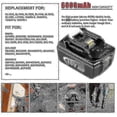thumbnail image 3 of unique 2 Pack For Makita 18v Battery 6.0 Ah Lxt Li-ion Bl1850b Bl1830b Bl1860b Cordless,100% New, 3 of 5