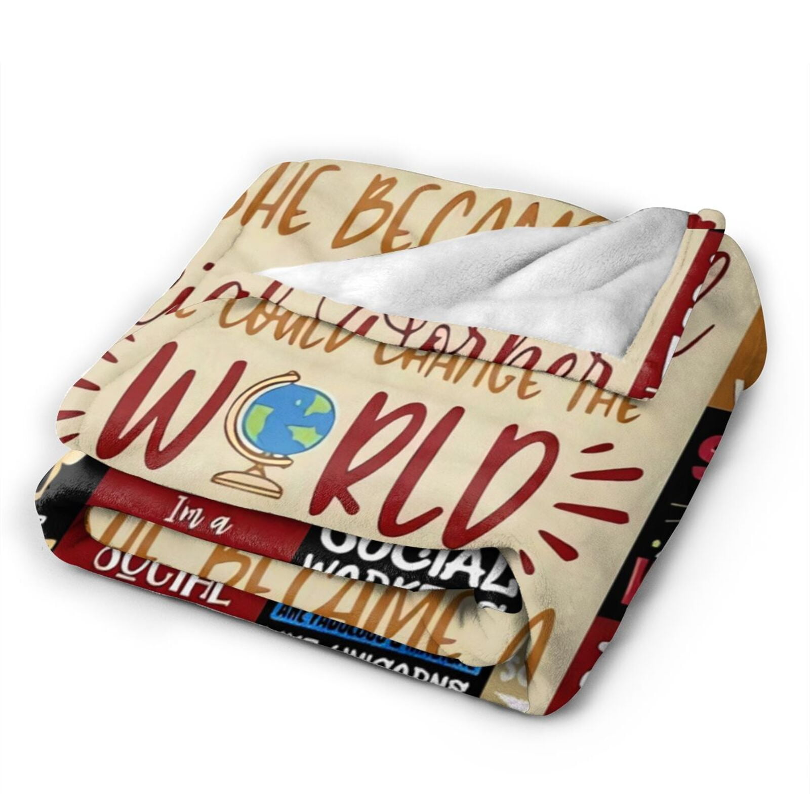Wijzvio Gifts For Social Worker Throw Blanket Soft Fuzzy Fleece Blanket For Couch Bed Living Room Decoration 50"X40"