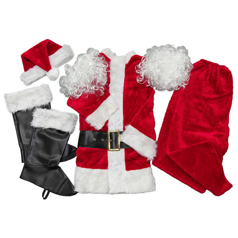 Holiday Time 7-Piece Santa Suit, One Size Fits Most - Walmart.com