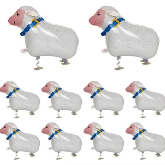 10Pcs  Sheep Walking Animal Balloons Pet Balloons Farm Animal Balloon Foil Balloon for Party Decortion