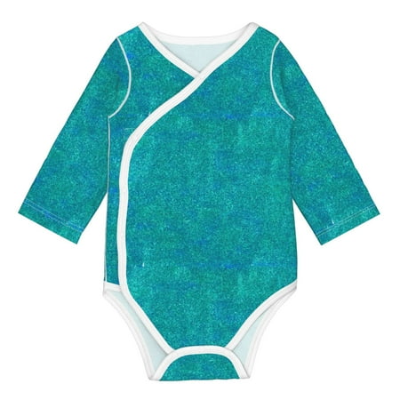 

Coaee Blue Green Glitter for Soft Cotton Baby Long-Sleeve Bodysuit Girls Boys Bodysuit Romper