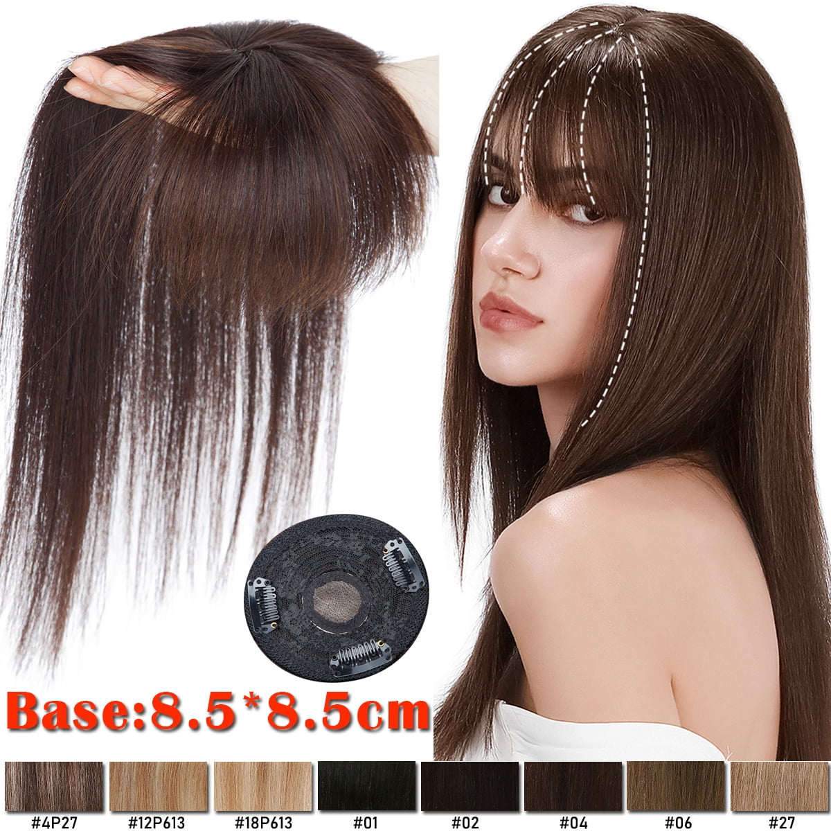 Buy SEGO Clip in Hair Extensions Mono Base Human Hair Toppers with