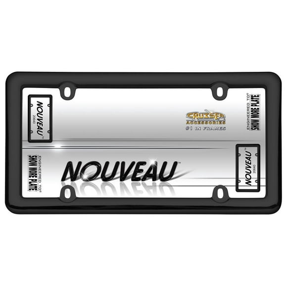 Cruiser License Plate Frame 20640 Nouveau; Without Design; Black; Plastic
