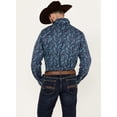 thumbnail image 4 of Rock & Roll Denim Men's And Paisley Print Long Sleeve Pearl Snap Stretch Western Blue Medium, 4 of 4