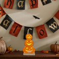 thumbnail image 4 of teapwant Wooden LED Light Halloween Pumpkin Face Decorative Table Decoration Craft For Home Glowing Ornament, 4 of 9
