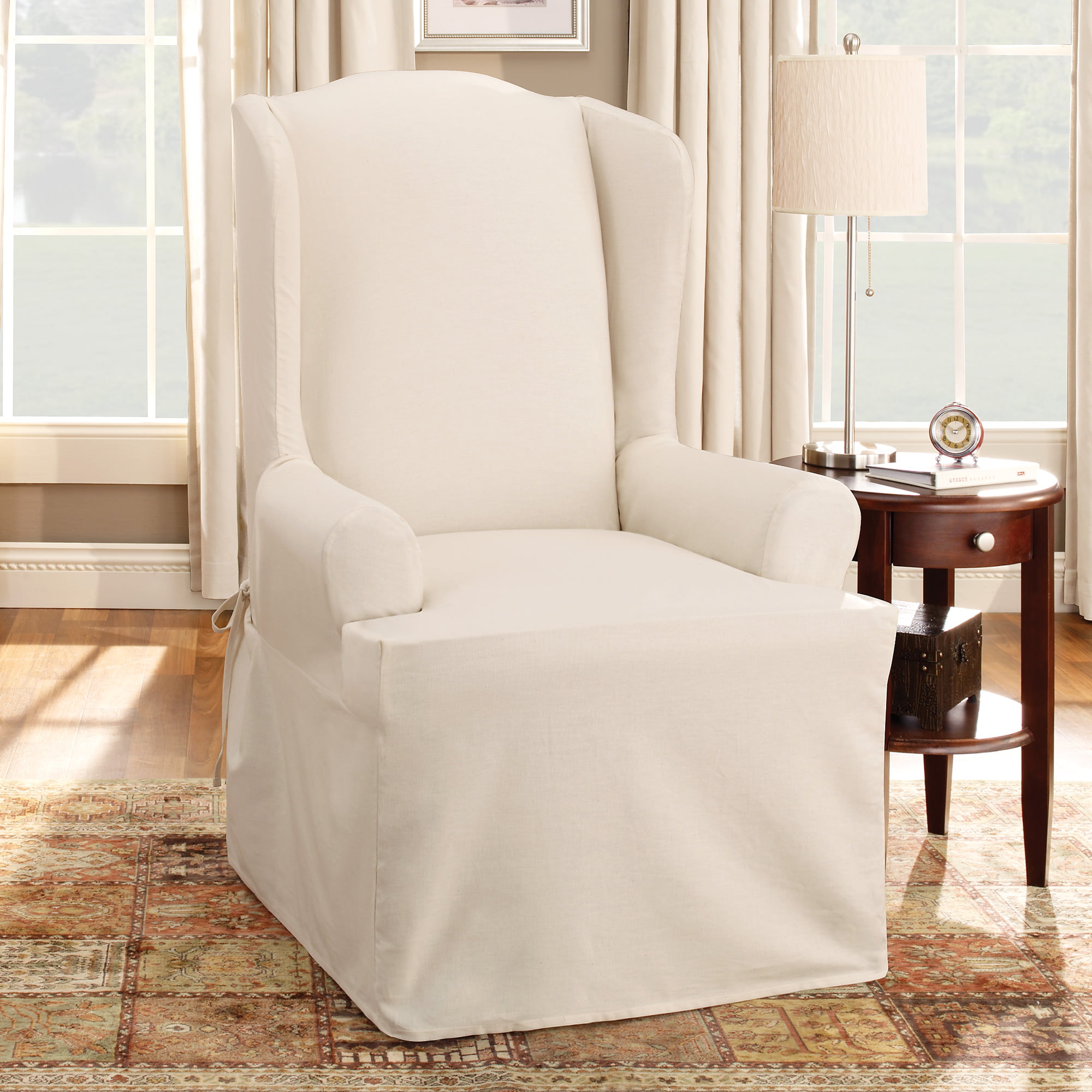 sable Shorty Dining Room Chair Slipcover Sure Fit Soft Suede 