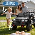thumbnail image 6 of 24V Kids Ride On Car with Remote Control, 400W Power Motors, 4 Wheels Suspension Toy Car for Kids, Bluetooth, USB, Music, LED Lights, Power Display, Electric Car for Kids Ages 3+, Black, 6 of 7
