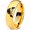 Yellow Gold Dome Tungsten, variant on Tungsten Cool Girl Nerd Glasses Geek Hair Game Band Ring 8mm Men Women Comfort Fit Black Dome Polished