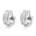 thumbnail image 4 of 28 estilos diferentes de pendientes de aro de titanio y acero inoxidable con diamantes de imitación, BE0261, 4 of 5