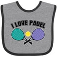 thumbnail image 3 of Inktastic I Love Padel Sports Quote Girls Baby Bib, 3 of 4