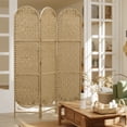 thumbnail image 2 of HOMCOM 3 Panel Room Divider, Bohemian Folding Privacy Screen, Natural Wood, 2 of 10