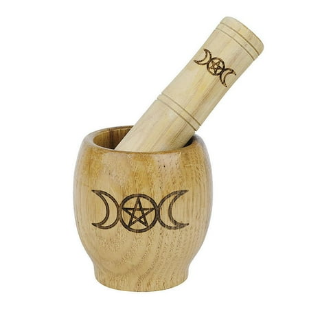 

Famure Wooden Mortar Pestle Set-Hygienic Innocuous Spice Grinder-Innovative Pentagram Herb Crusher-for Seasonings Pastes Pestos Guacamole