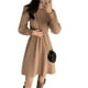 thumbnail image 2 of Vestido tipo suéter de cuello alto medio largo por encima de la rodilla para mujer, vestido interior de punto suelto y adelgazante para otoño e invierno, 2 of 2