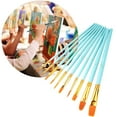 thumbnail image 2 of Paint Brushes Set, 10 Pcs Round Pointed Tip Nylon Hair Artist Acrylic Paint Brushes for Acrylic Oil Watercolor, Face Nail Art, Miniature Detailing & Rock Painting (Light Blue) Multisize, 2 of 4