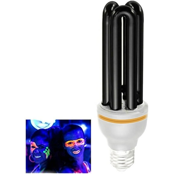 CFL Black Light Bulb, UV Ultraviolet Fluorescent Blacklight, Perfect for Halloween Blacklight, 15 Watts, 110/220 Volts, E27 Base