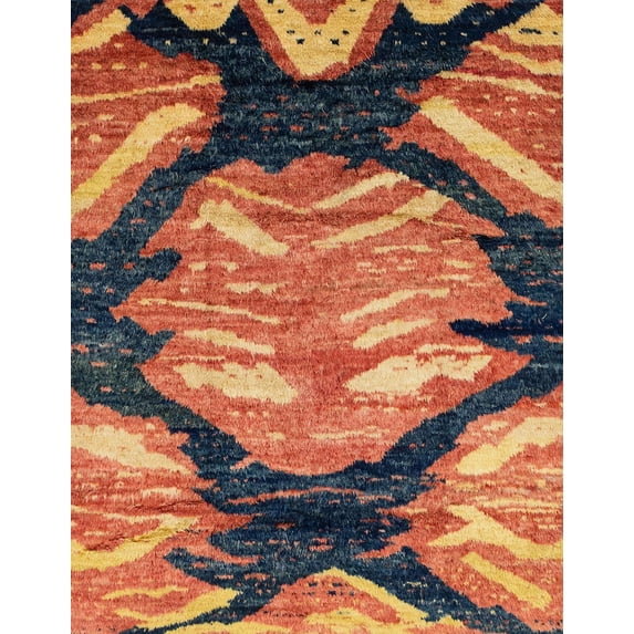 Ahgly Company Indoor Rectangle Abstract Brown Red Abstract Area Rugs, 8' x 12'