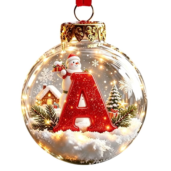 Glowing Christmas 26 Letter Ornaments, Personalized Light‑Up Mini Letter Ornaments, Single A