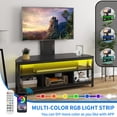 thumbnail image 7 of Dextrus Height Adjustable TV Stand Mount, Swivel Entertainment Center with Power Outlet and LED Lights, for TVs up to 70 inches, 7 of 7