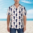 thumbnail image 4 of Daiia Seahorses and Hearts Hawaiian Shirt for Men Gentle Cotton Regular Short Sleeve Casual-X-Large, 4 of 9