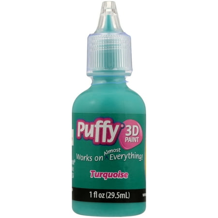 Blue Transparent Paint - Puffy Turquoise 3D Paint, 1 Fl. Oz.
