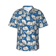 thumbnail image 1 of Balery Swan Birds Camisas hawaianas de manga corta para hombre, camisas playeras de corte holgado, camisas de vacaciones con botones,X-Large, 1 of 7