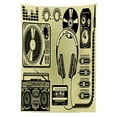 thumbnail image 3 of Ambesonne Hip Hop Tablecloth Rectangular Table Cover, Turntable Headphones, 60"x84", Pale Yellow and Black, 3 of 4