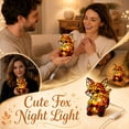 thumbnail image 2 of Fox Night Light Stained Glass Table Lamp Decorative Animal Accent Lamp Warm Glow Bedside Lighting for Living Room Bedroom Side Table Decor, 2 of 6