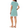 thumbnail image 3 of INSPIRE CHIC Women's Short Sleeve Nightshirt Contrast Color V Neck Nightgown 2XL Green, 3 of 6