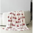 thumbnail image 2 of Elegant Comfort Reversible and Plush Flannel Fleece-Winter Christmas Sherpa Throw- Lightweight Soft and Cozy-Holiday Decorative Throw, Perfect for Lounging, 50 x 60 inches, Santa Train, 2 of 6