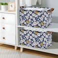 thumbnail image 2 of Yayeee Foldable Storage Basket for Shelves Waterproof Cloth Bins with Handles, Retro Daisy Pattern, 2 of 7
