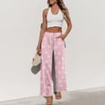 thumbnail image 6 of Delayuji Women's Wide Leg Pants Dot Printed Palazzo Pants High Waisted Casual Loose Straight Leg Pants with Pockets Womens Trousers, 6 of 6