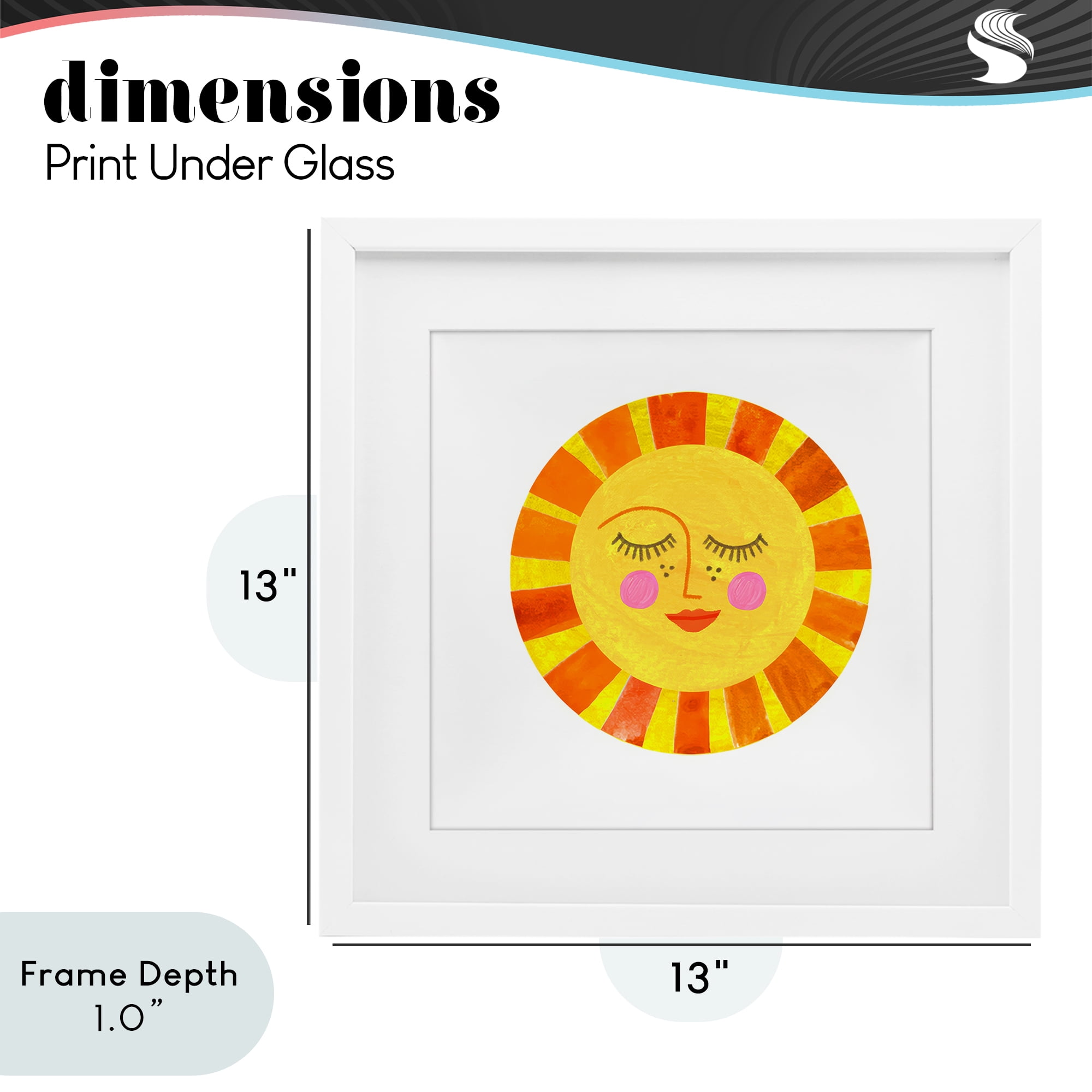 Stupell Industries Simple Warm Sunshine White Framed Print Under Glass, design by Katherine Herrell Studio