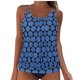 thumbnail image 1 of Trajes de Baño de Corte Alto para las Mujeres sin Mangas Impresión Push-Up Traje de Baño Acolchado Conjuntos de Blusa, Trajes de Baño de Cintura Alta para las Mujeres, 1 of 5