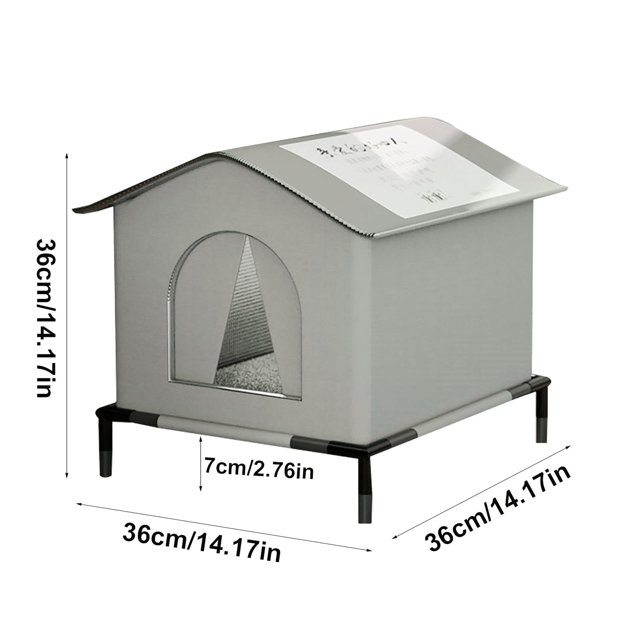 Abri pour Chat Extérieur, Chaud pour l'Hiver, Lavable, pour Chien Élevé