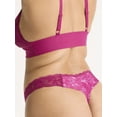 thumbnail image 3 of Joyspun Women's Microfiber and Lace Thong Panties, 3-Pack, Sizes XS to 3XL, 3 of 4