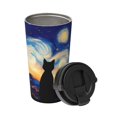 thumbnail image 2 of Fotbe Cat Under Starry Skies Printed Insulated Travel Coffee Mug Spill Proof Leak Proof Stainless Steel Coffee Tumbler Reusable Coffee Cups with Lids Thermos, 2 of 8