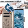 thumbnail image 5 of TECH CIRCLE for Google Pixel 8 Wallet Case,Butterfly Embossed Pattern PU Leather Luxury Anti-Scratch Kickstand Full Phone Cover with 3 Card Cash Slots & Strap,for Google Pixel 8 6.2" 2023, Gray, 5 of 9
