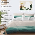 thumbnail image 4 of Teal Beige Ombre Bedding 3 Piece Duvet Cover Set California King, Minimalist Ocean Waves Linen Soft Microfiber Comforter Cover with Zipper Closure & Pillowcases, Wrinkle & FadeResistant Quilt Cover, 4 of 9