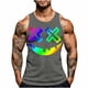 thumbnail image 2 of Camiseta sin mangas de cuello redondo para hombre, con estampado de Halloween, cuello redondo, estilo informal, deportiva, para hombre, 2 of 5